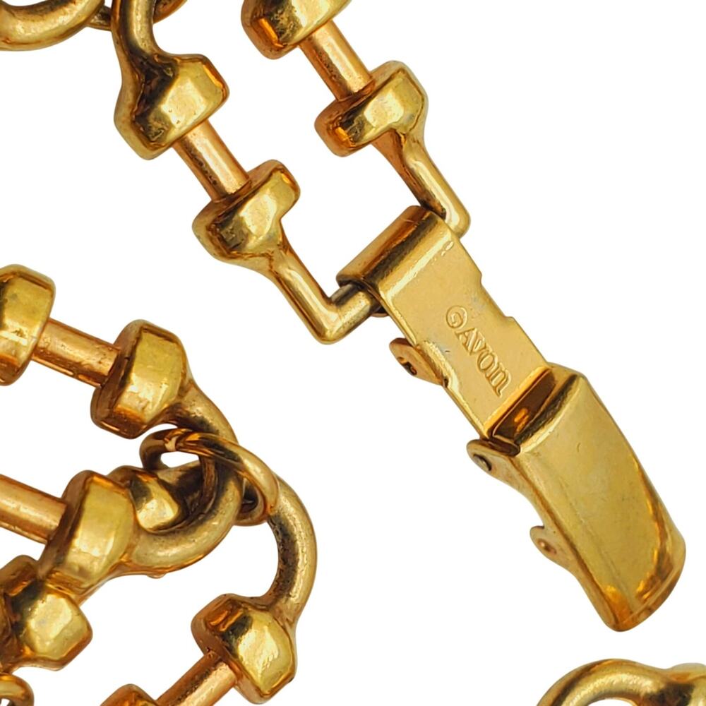 Avon Gold Tone Necklace Strand Oval Chunky Chain 1980s Statement Classic Vintage - Picture 3 of 9